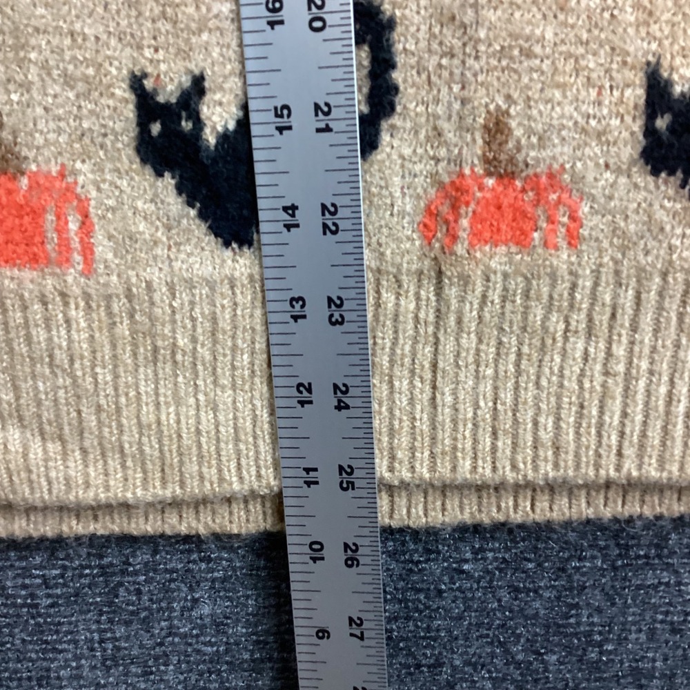 Vince Camuto Womens Halloween Black Cat Pumpkin Sweater Tan Large SV7755201 189 - Picture 5 of 9